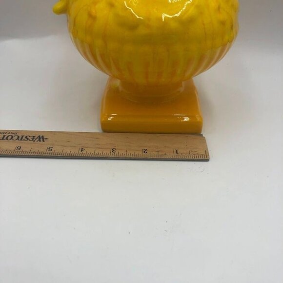 Vintage Yellow Ceramic Pottery Decorative Only Pitcher Drip Design Tabletop - Picture 10 of 12